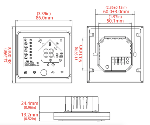 Терморегулятор для теплої підлоги з Wi-Fi ВHT-002GA White